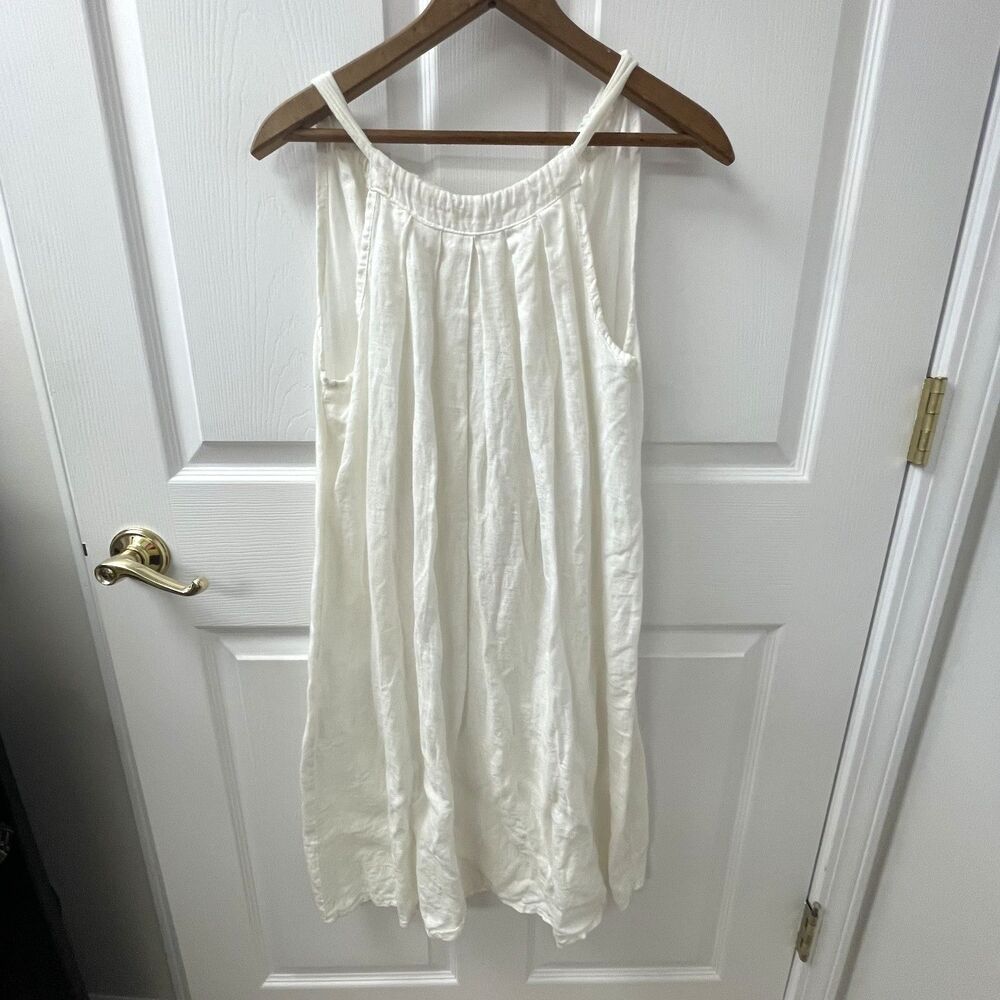 Ambra Shift Dress Linen Sleeveless Lagenlook Made in Italy Women's Size S